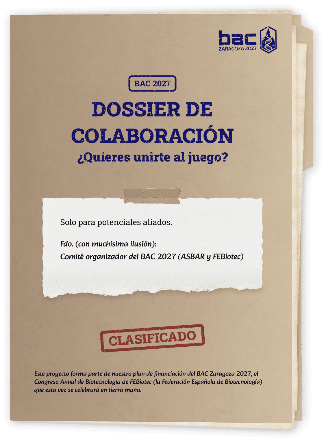 Dossier de colaboración clasificado: disponible tras solicitud